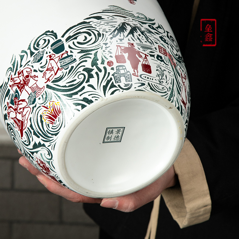 An empty bottle of jingdezhen ceramic 1/3/5/10 jins to household seal wine utensils mercifully wine wine jar hip flask