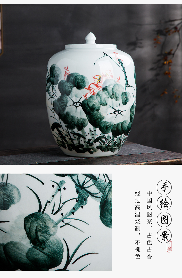 Barrel of jingdezhen ceramic household with cover storage caddy fixings meter box sealing insect - resistant ricer box 20/30/50 kg