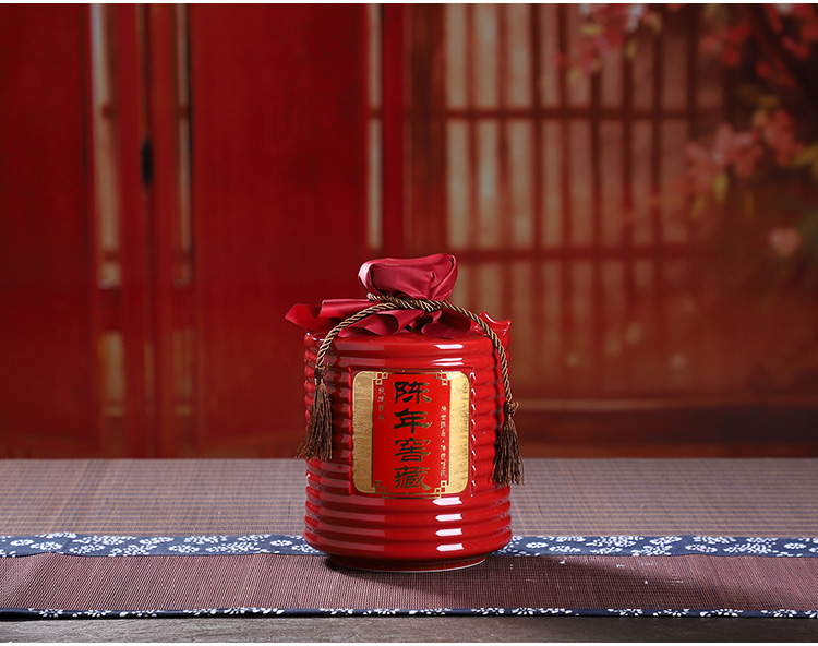 An empty bottle of jingdezhen ceramic Chinese style household hoard seal 3/5 kg bulk liquor mercifully wine jar