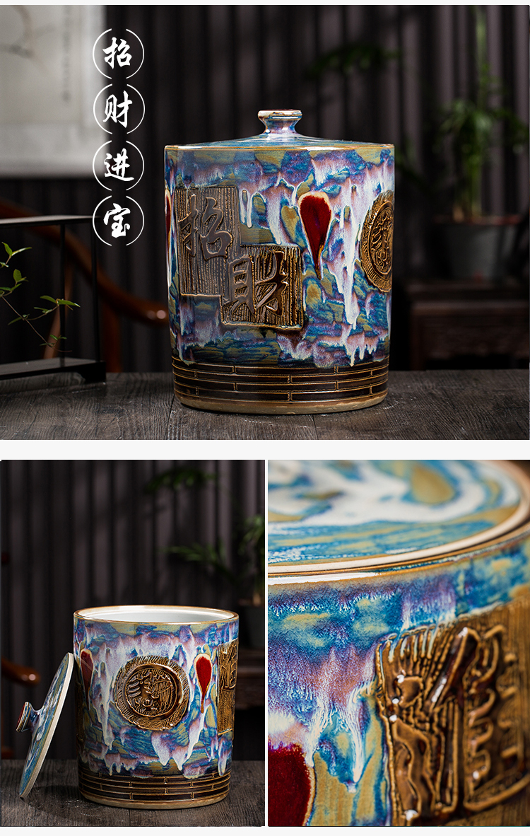 Ricer box barrel jingdezhen ceramic household with cover (50 kg/pack tank caddy fixings sealed as cans