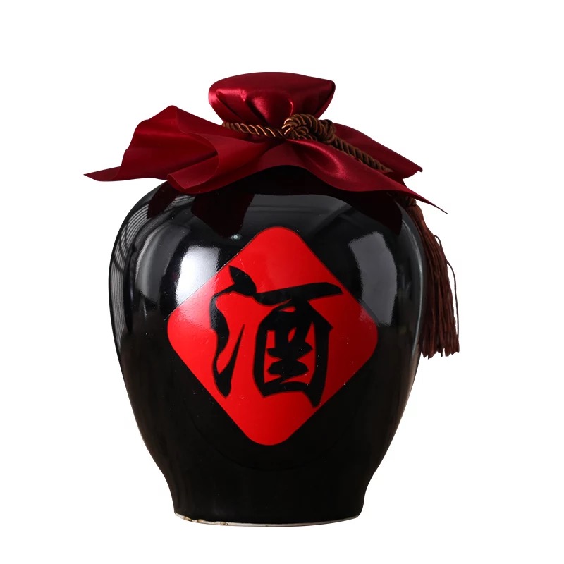Empty wine bottle ceramic antique black 1/2/3/5/10 kg outfit household seal wine wine bottle of wine jar