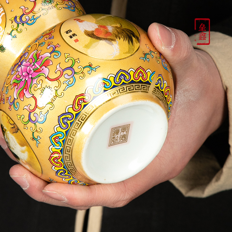 Jingdezhen TaoKong bottle furnishing articles home wine bottle seal 1 catty zodiac gourd wine canned wine utensils