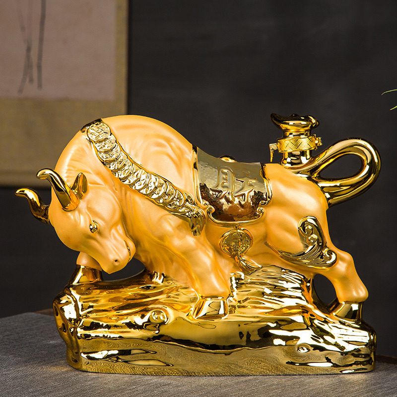 Wine Bottle Pendulum raw Xiao Niu Jingdezhen Ceramic Home Seal 5 catty Wine Jar Deposit Wine for a Courtesy Empty Wine Pot