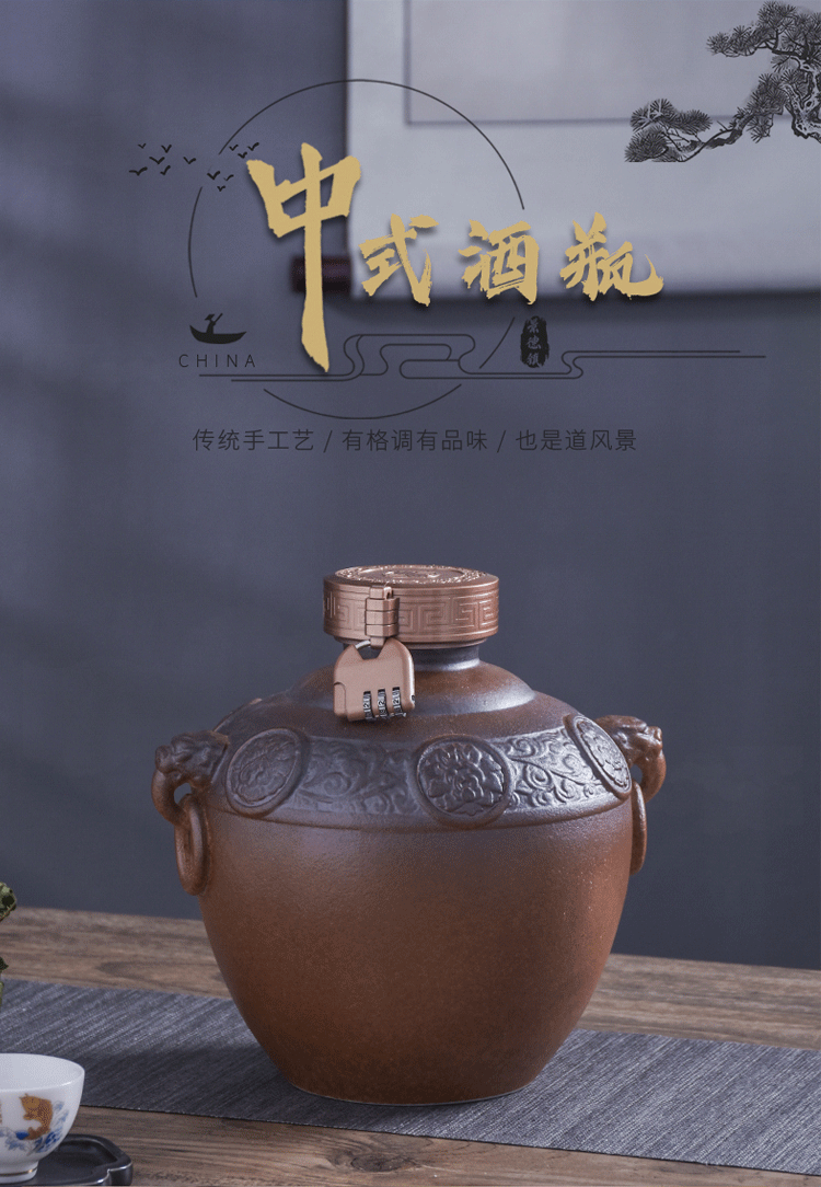 The Empty jar household seal 5 jins of jingdezhen ceramics with special instruments mercifully wine jar jar of wine bottles