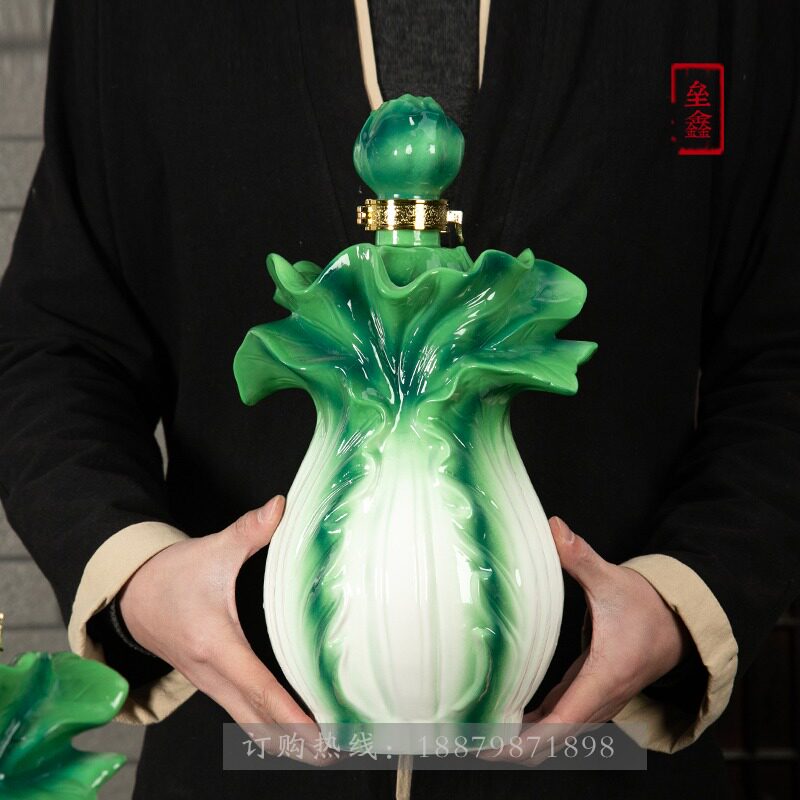 Jingdezhen empty wine bottle ceramic 1 3 5 10 catties decorative ornaments hundred wealth Ruyi sealed wine utensils good-looking wine jug