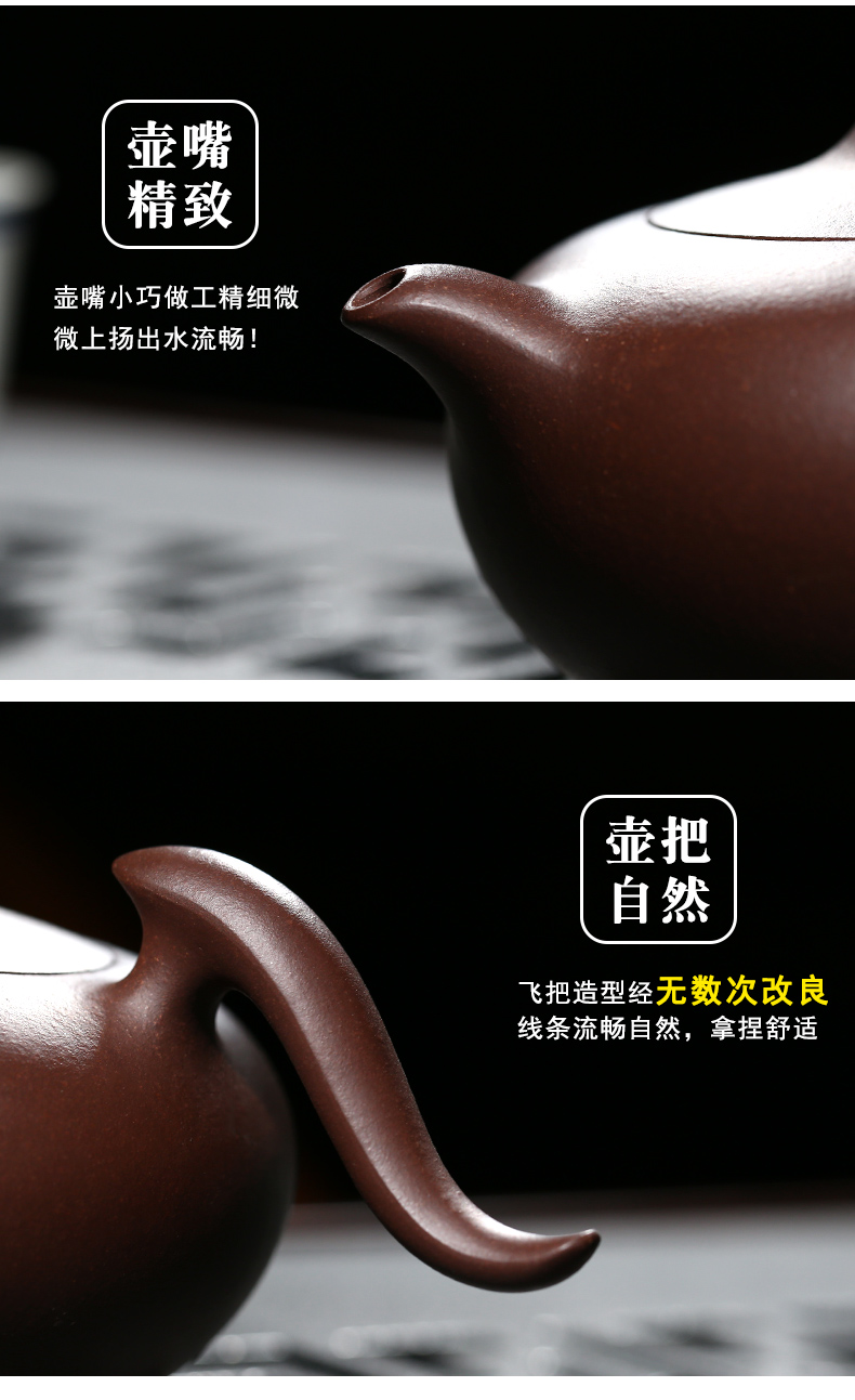 虎唐熙 宜兴一厂老紫泥 中级工艺师设计 全手工制作 飞鸿壶 紫砂壶 260cc 天猫优惠券折后¥900包邮(¥1000-100)