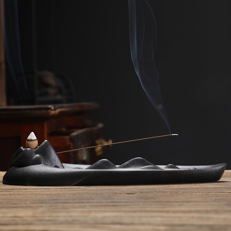 Backflow incense burner creative decoration Zen indoor household incense burner bedroom incense burner incense burner dual-use line incense burner