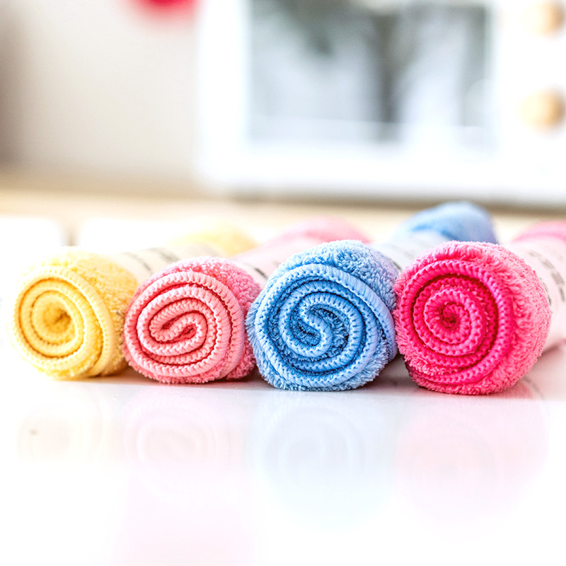 Kitchen rag thickened, absorbent, non-losing, long fine fiber, non-stick dishwashing cloth, double-sided table cloth, glass cloth