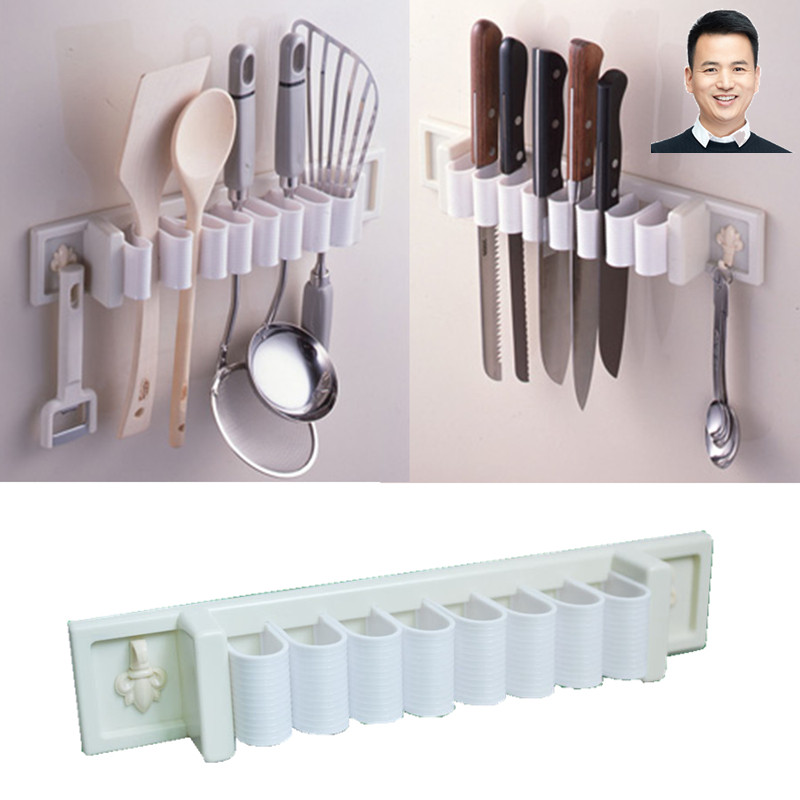 Japan Import Perforated Adhesive Shelve KITCHEN SMALL OBJECTS STORAGE FLOOR SHELF WALL FINISHING RACKS 8 HOLES 2 HOOKS