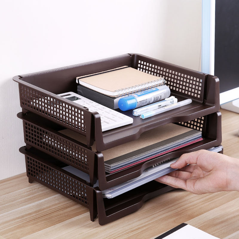 Japan Import Desktop Containing Box Office Finishing Box Superimposed A4 Paper Multi-layer File Shelf Archives Shelf Home Plastics