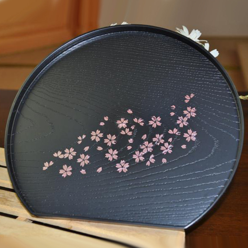 Japan imports plastic wood grain rectangular flat disc round nursery cup Coffee tea tray Wine Cup Cuisine Water Cup