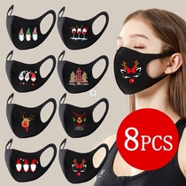 8 PCS Christmas Decoration Party Mask For Adult Unisex Xmas