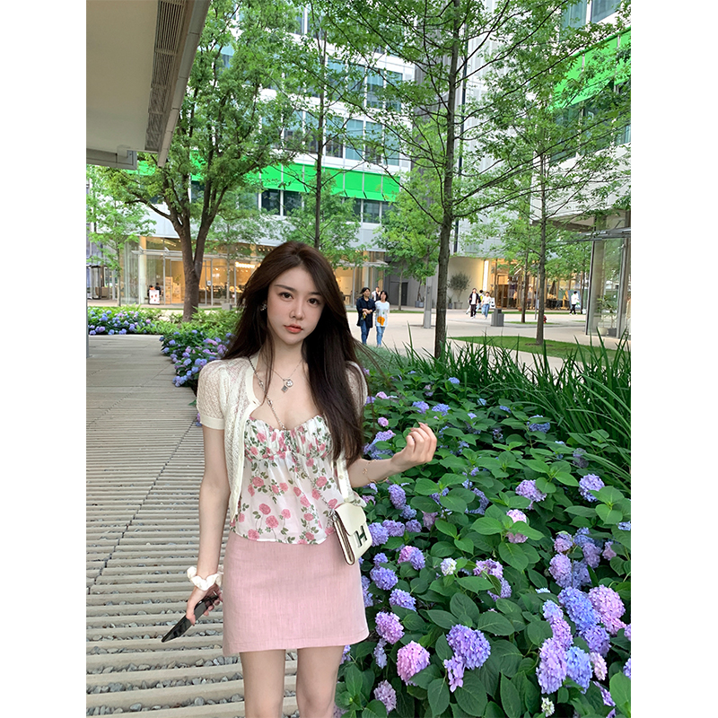 Eleven Girls 2021 Summer New High Waist A-line Crescent Half-length Skirt Female Design Sense of High and Thin Package Hip Skirt