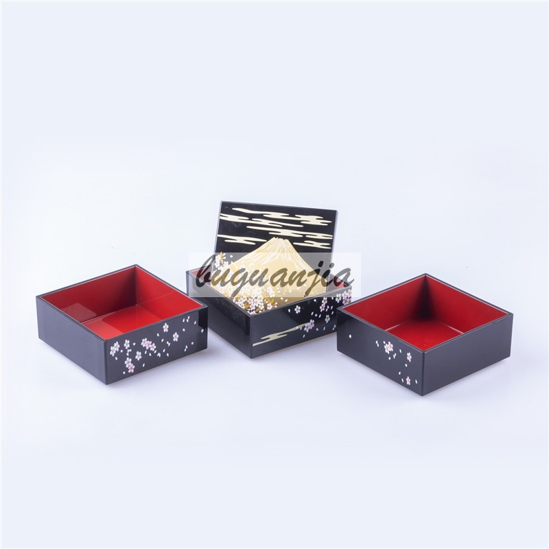 Hộp ba tầng Sakura Nhật Bản Hộp cơm trưa Hộp kẹo Hộp ăn nhẹ Hộp quà tặng Takeaway Hộp quà tặng - Hộp cơm điện sưởi ấm hộp cơm hâm nóng