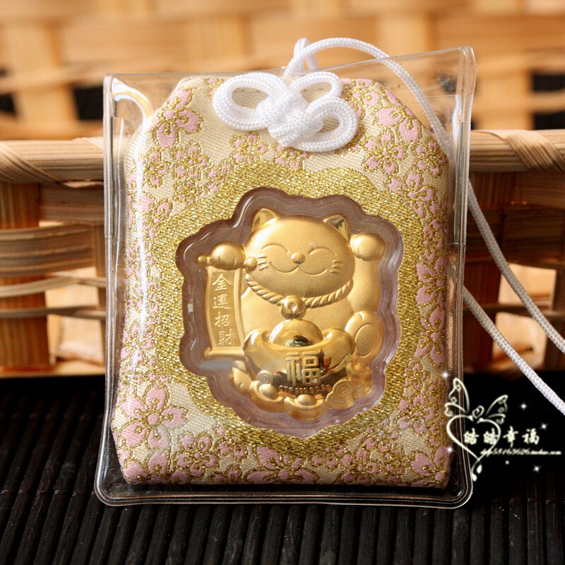 Valentine's Day Special Offer Japan Chow Tai Fook Lucky Cat Yushou Thousand Pure Gold Car Mobile Phone Pendant Bag Ornament