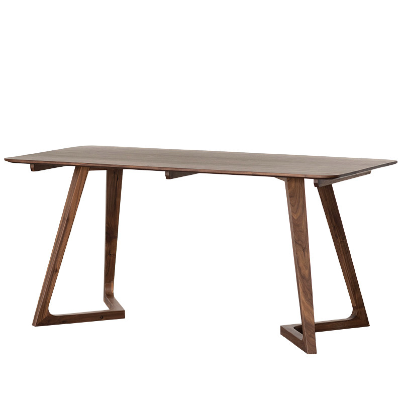 Black walnut full solid wood desk Nordic V-leg modern minimalist cherry wood light luxury study calligraphy desk