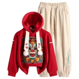 Детский красный оберег на день рождения, флисовая толстовка, демисезонный комплект для девочек