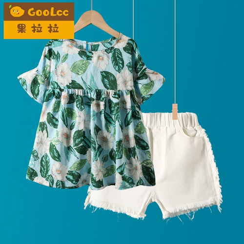 Летний детский комплект, популярно в интернете, в корейском стиле, в западном стиле