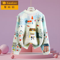 IP paragraph girl sweaters water mink suede little girl baby foreign air autumn winter clothing CUHK children children clothes knit undershirt