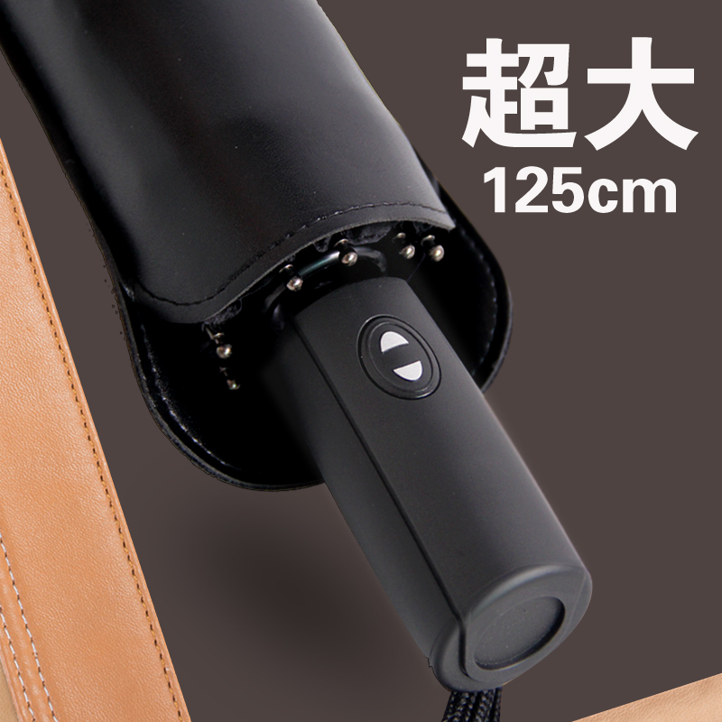 ten Bone Reinforcement Umbrella Large Number Folding Fold Double Trio Personality Creative Trend Sunscreen Business Men Fully Automatic Black Rubber Umbrella