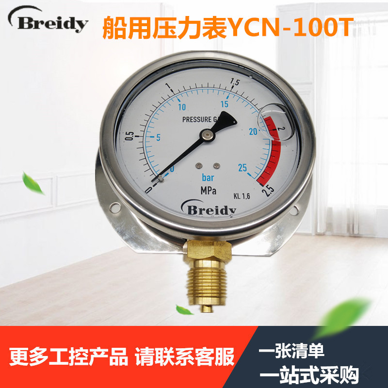 YCN-100T Marine pressure gauge YNC-100II radial belt rear seismic pressure gauge YN-100T
