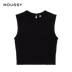 MOUSSY 18 đầu mùa thu mới vòng cổ tay gai màu rắn casual knit vest 010BAG70-5580