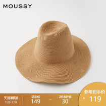MOUSSY 2021 Spring and Autumn new braided wide eaves simple fashion straw hat 010DSS50-1500