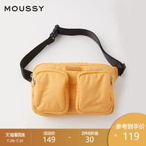 MOUSSY 2021 spring and autumn new space cotton double zipper pocket shoulder oblique cross bag 010DSH51-1680