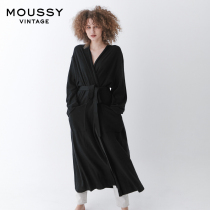 MOUSSY Vintage 2021 spring and summer new loose lace-up casual knitted coat 025DSB70-0010
