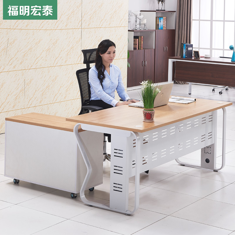 Boss desk single simple modern supervisor office desk and chair combination furniture chair manager big desk