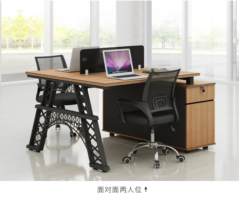 Bàn hiện đại tối giản nội thất văn phòng nhân viên vị trí máy tính bốn người bàn ghế màn hình đôi vị trí làm việc ghế xoay