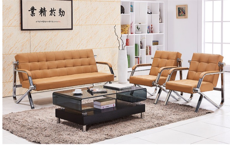 Bộ bàn ghế sofa văn phòng kết hợp bộ bàn ghế đơn giản hiện đại kinh doanh giản dị tiếp tân bộ bàn ghế sắt đơn giản