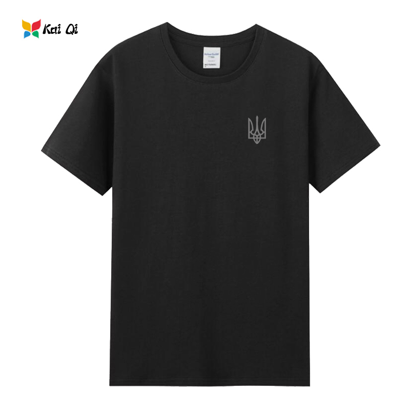 Ukrainian Driver's Same Style T-Shirt Short Sleeve Ukraine Logo Pure Cotton Clothing Round Neck Summer Casual Half-Sleeve