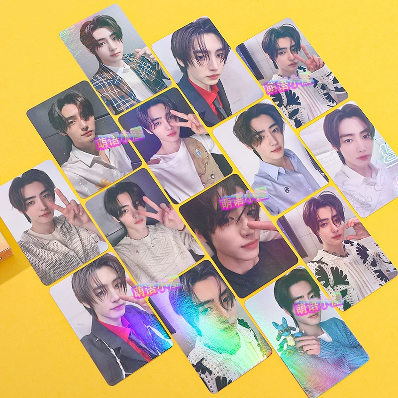 Park Chengxun Laser Card Enhypen Little White Dog Album Small Card HD KPOP Star Surrounding Flash Card
