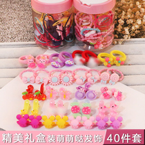 Childrens hair accessories set Korean small fresh and sweet hair tie head rope Hair rope Princess cute small grab clip hairpin