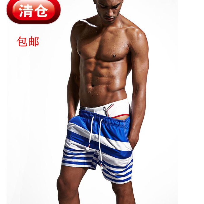 Men 2017 FASHION LOW WAIST STRIPED SPEED DRY 30% PANTS SPORTS PANTS FITNESS PANTS SHORTS BEACH PANTS