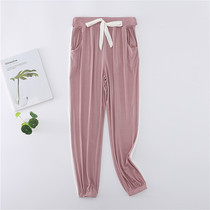 Female threaded modal thin casual pajama pants home pants trousers can be worn outside Korean cute plus fat fat 200kg