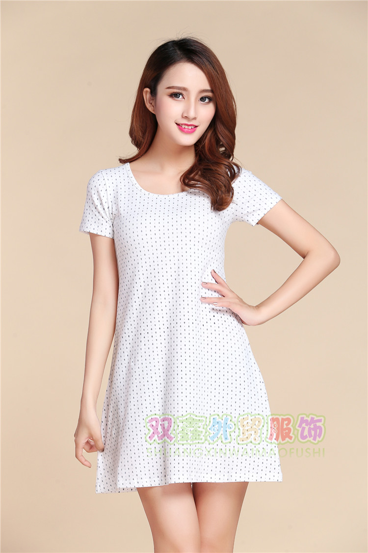 Bông vành đai ngực pad ngắn tay nightdress áo ngực đồ ngủ không có thép vòng cup một nhà giải trí ăn mặc có thể được đeo