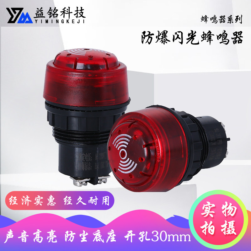 防爆闪光蜂鸣器BA8030声光报警灯器AC220V380v24v开孔30mm高分贝