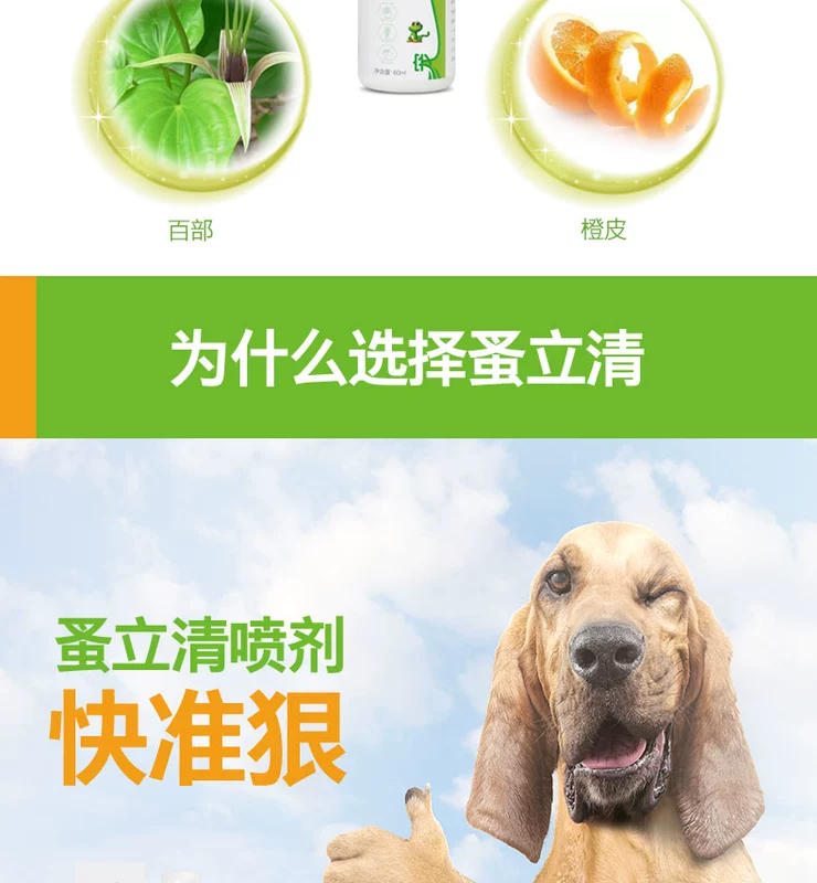 Thú cưng nhỏ, Li Qing Qing, ổ ngoài, chó, chó, chó, xịt bên ngoài, phun, mèo, ve, bọ cạp, bọ chét, không dùng thuốc - Cat / Dog Medical Supplies