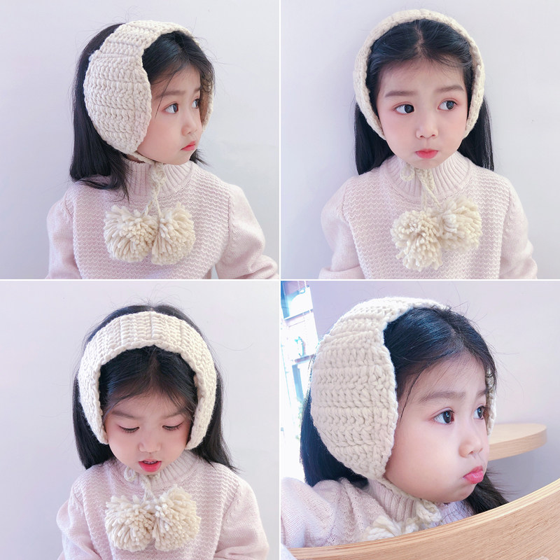 Children's earmuffs Winter warm ear warm baby knitted plush ear enlightenment pack boys and girls infant ear protector parent-child