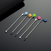Old-style digging earspoon stainless steel ear ear ear household adult children pull ear card keys hanging accessories accessories
