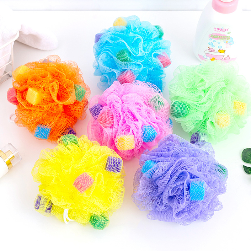 Rubbing bath towels large number bathing ball bath Flowers Balls Colorful not loose Cute Teen Bubble Bath bath Bath Supplies