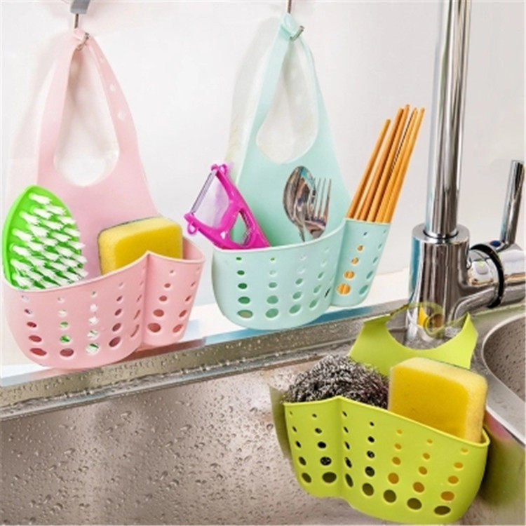 Shelf Sponge Tap Drain Rack Sink Plastic Drain Basket Containing Hanging Basket Pool Hanging Bag Kitchen Gadget