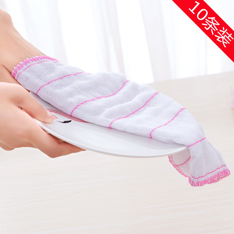 10 strips of absorbent thickened rag veil, no oil, clean kitchen dishwashing Bowl towel dish cloth