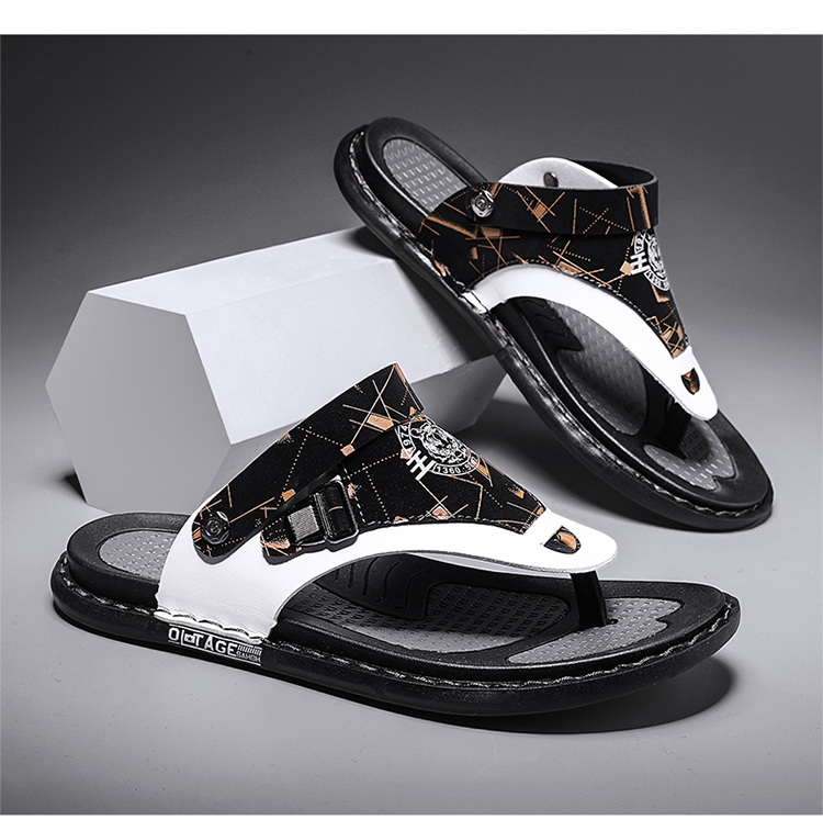 2023 Pantofole da uomo Tendenza estiva Capispalla Antiscivolo Resistente all'usura Infradito con suola morbida Sandali da spiaggia a doppio uso da uomo all'aperto_voghion.com