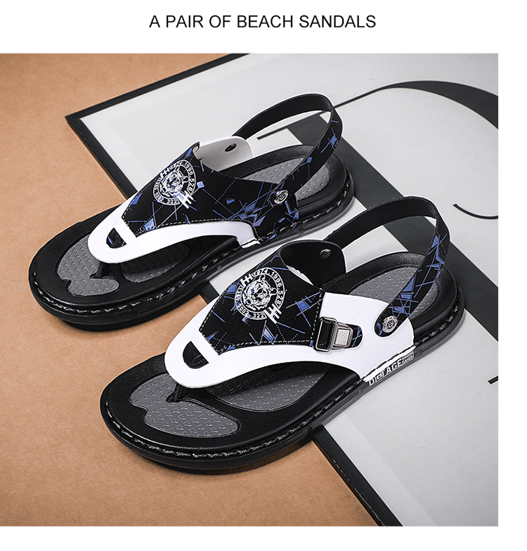 2023 Pantofole da uomo Tendenza estiva Capispalla Antiscivolo Resistente all'usura Infradito con suola morbida Sandali da spiaggia a doppio uso da uomo all'aperto_voghion.com
