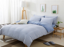 Parent-child paragraph adult four-piece knitted cotton bed linen quilt cover 1 8 m2 0M bedding Muji style spring and autumn