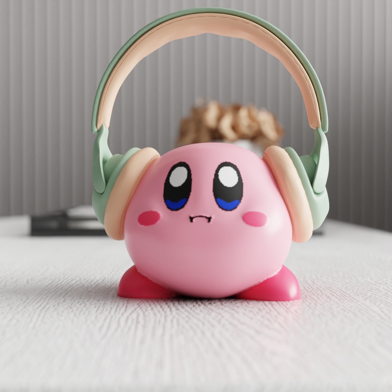 Mska Kirby Headphone Stand Cute Cartoon Creative Home Decoration Office Decoration Desktop Ornament