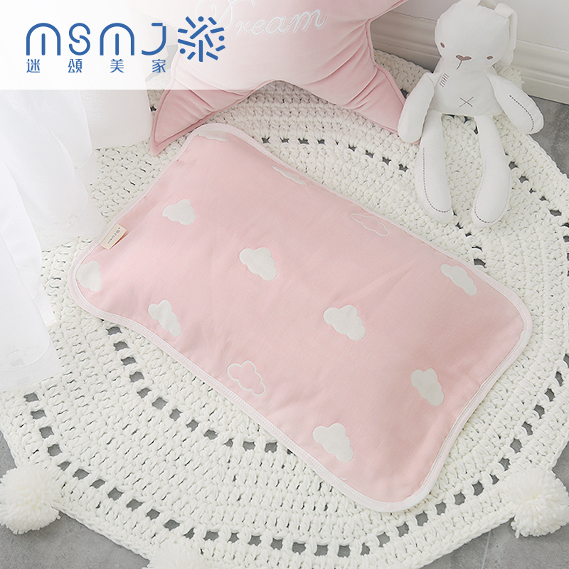Children's pillow towel six floors gauze kindergarten pillow towel baby pure cotton sweat breathable cartoon small pillow towel four seasons